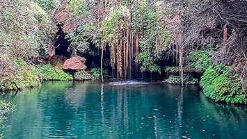 Laghetto delle cascate di Tufa a Blyde Canyon